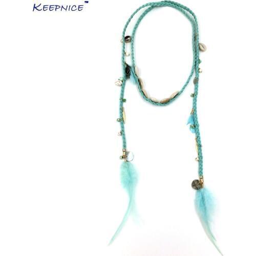 New personalized handmade popular jewelry supplier unique boho leather cord necklace headhand