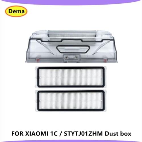 NEW Dust Box With HEPA Filter Accessories For Xiaomi Mijia 1C STYTJ01ZHM Robot Vacuum cleaner Trash Box Parts