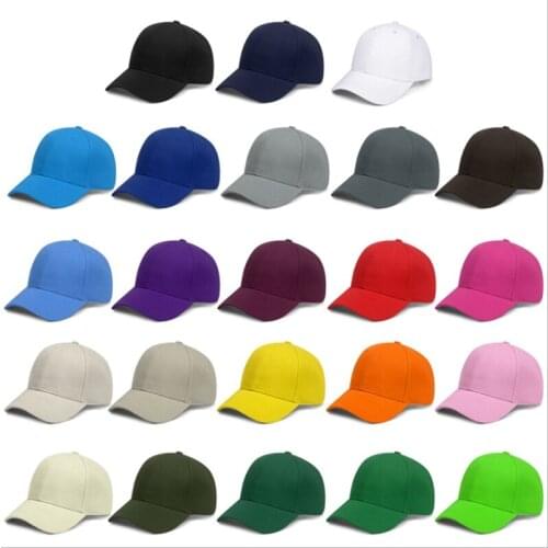 Solid color adjustable Velcro for men and women spring summer cap cap hip-hop men and women multi-color baseball cap