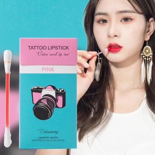 Creative Cotton Swab Series Lip Gloss for Beginners Easy To Color Long-lasting Portable Nude Makeup Natural Lip Makeup