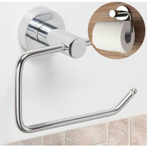 Chrome Polished Stainless Steel Bathroom Toilet Roll WC Paper Holder Mount Hook Wall Mounted Tissue Towel Shelf Rack
