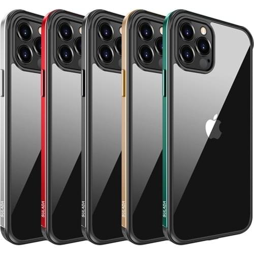 Luxury Nano Glass Transparent Case for iphone 12 Pro Max 12 mini XR XS Max Metal bumper Shockproof Protection Back Cover Shell