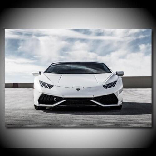 Modern Wall Art Canvas Paintings Huracan White Car supercars clouds Vehicle Picture Living Room Decor Posters and Prints