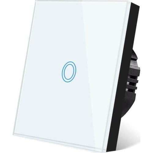 Wall Light Touch Switch 110 V with LED Light Indicator 1-3 Gang Electrical Switches Tempered Glass Panel Momentary Switch