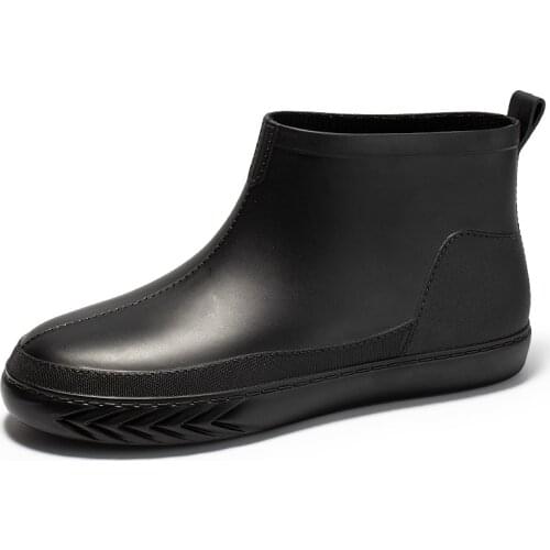Trend rain shoes men short non-slip waterproof shoes women low rain boots kitchen rubber shoes car wash fishing shoes 35-44