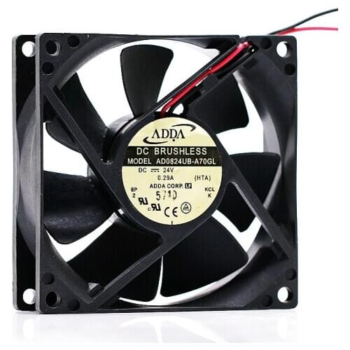 80mm cooling fan New For ADDA 8cm 8025 24V 0.26A AD0824UB-A73GL AD0824UB-A70GL Dual Ball Bearing Cooling fan