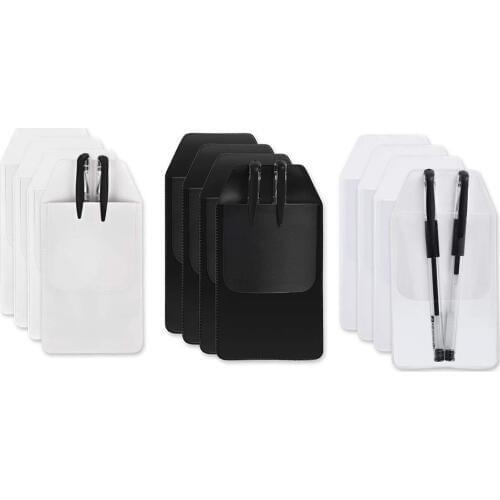 XRHYY 12Pcs Select Shirt Pocket PVC Heavy Duty Pen Pointer Card Note Badge Protector Hold For School Hospital Office Supply