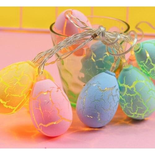 Colorful LED Easter Egg Light String Glittery Light Chain Reusable Festival Decor for Spring Party Fairy Light Plastic Material