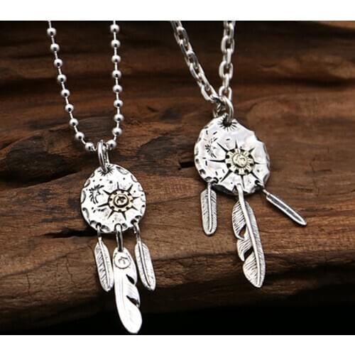 S925 Sterling Silver Jewelry Takahashi Goro Flying Eagle Tag Creative Feather Pendant for Men and Women