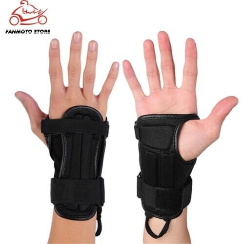 SULAITE 1 Pair Professional Adjustable Inline Skate Wrist Support Quality Motorcycle Palm Protector Skiing Wrist Brace Guards