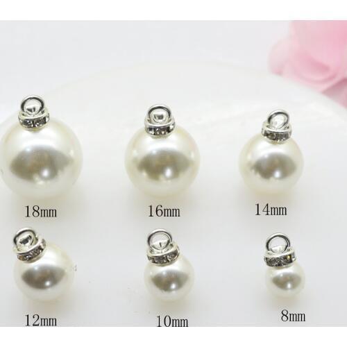 ZMASEY New 20pcs/lot Shank Pearl Buttons For Clothing Diy Shirt Accessories Bra Button Bow Girl Hair Ribbon Wedding Decoration