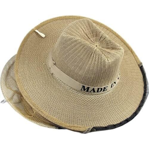 1pcs Cowboy anti bee hat Breathable bee proof Protective Net Fire resistant net bee hat Beekeeping Supplies Garden Supplies