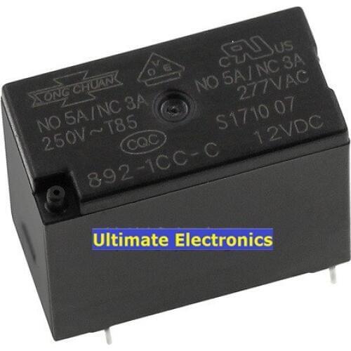 10pcs 892-1CC-C 12vdc 5a 5 feet instead of HF33F-012-ZS3 a group of normally open