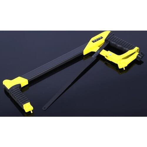 12 Inch Adjustable Hacksaw Saw Hand Tool with Aluminum Alloy Frame and Comfortable Handle for Cutting Wood Metal Fiber