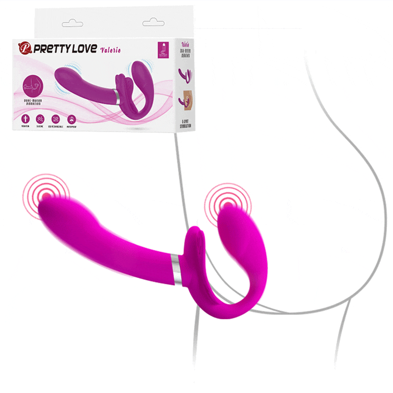 12 Speeds Strapless Strap-on Vagina Dildo Vibrator Lesbian Anal Plug Double Ended Vibrating Butt Plug Sex Toys For Women Couples