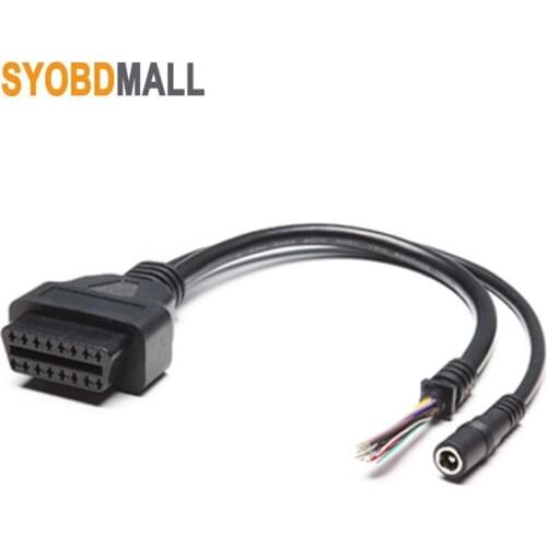 OBD2 16pin Female Adapter to DC Port 16pin Car Diagnostic Adapter Obd2 16 pin Open Plug Universal Connector To Open OBD Cable