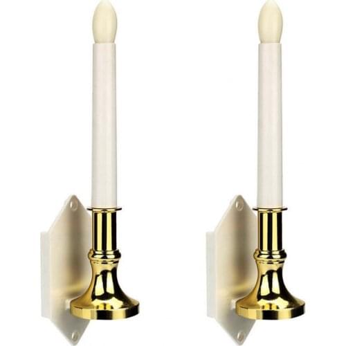 2Pcs Candle Lights Realistic Looking Flameless ABS LED Decorative Solar Energy Window Candle Light for Home Decor
