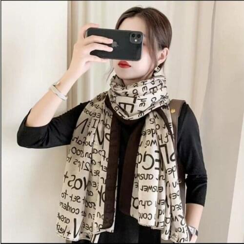 2020 New Silk Scarf. Womens Autumn and Winter Shawl Scarf Dual-purpose. Thin Cotton and Linen Scarf. Long Gauze Towel