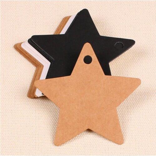 300pcs 6*6cm garment accessories blank star design 3 colors art paper hang tag, shoes/clothing tags,message card