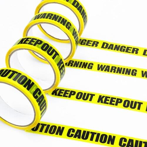 60 Roll 25M Warning Tape Danger Caution Fragile Barrier Remind DIY Sticker Work Safety Adhesive Tapes For Mall Store School