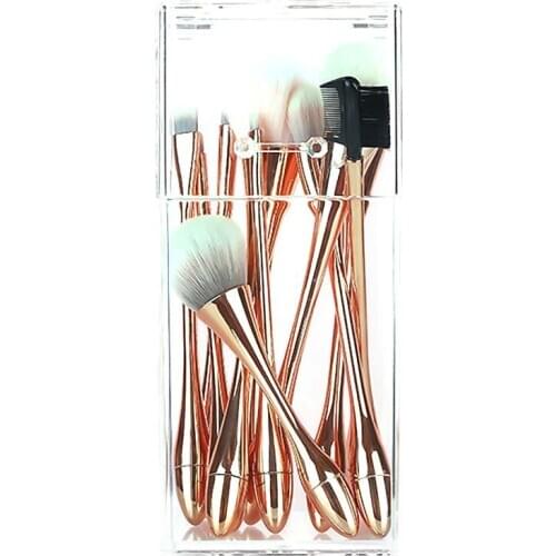 Hot YO-Makeup Brush Holder,Cosmetic Brush Organizer with Lid,Dustproof Makeup Brush