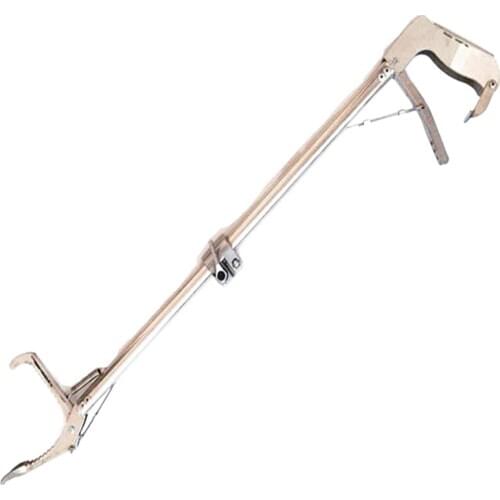 HLZS-Collapsible Snake Tongs Reptile Catcher Stick Rattlesnake Grabber Pick-Up Handling Tool with Zigzag Wide Jaw