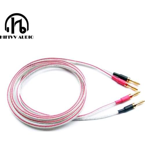 Hifi speaker cable with Japan Origin Speaker line Copper Gold-plated Banana Plugs 1-5M DIY power amplifier cable