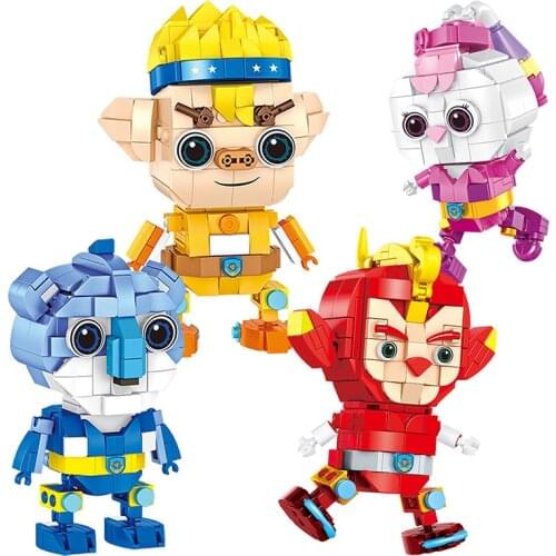 MOC Universe Guards Lightning Storm Brickheadz Mech Boy Assembled Small Particle Building Block Toys for Children Gifts