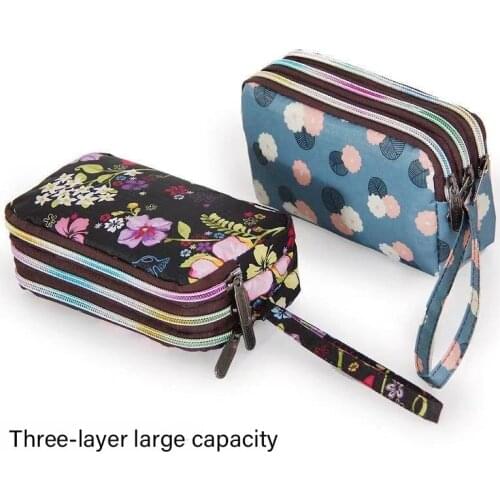 Retro Cartoon Printing Coin Purse Wallet Female Waterproof Card Holder Phone Clutch Pocket Lady Money Bag Change Pouch Carteira