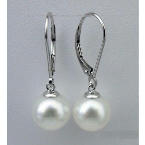 BEAUTIFUL AAA 10-11 MM SOUTH SEA WHITE PEARL EARRING