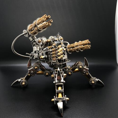 DIY Assembly 18 x 18 x 18cm Stainless Steel 3D Puzzle Magnetic Mecha Model Kit without Speaker for Home Office Ornaments