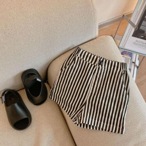 2021 new style girls boys striped shorts summer cotton fashion kids shorts