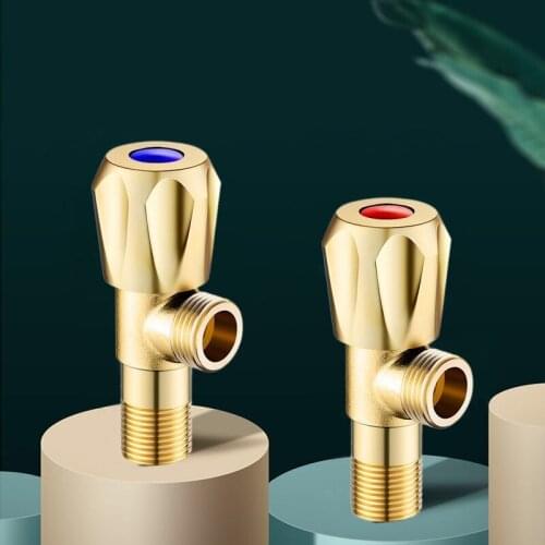 New All Copper Thickened Triangle Valve General Stainless Steel Bathroom Stop Valve Switch Household Explosion-proof Top H8233