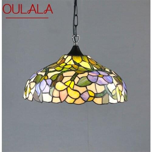 OULALA Tiffany Pendant Light Contemporary LED Creative Colorful Lamp Fixtures For Home Dining Room