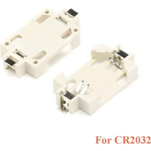 20/10pcs CR2032 SMD Cell Button Battery Holder Socket Case White Plastic Housing