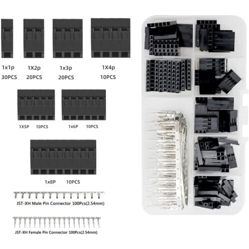 Dupont Connector 2.54mm Wire Jumper Pin Header Connector Housing Kit Male Crimp Pins+Female Pin Connector Terminal Pitch Box kit
