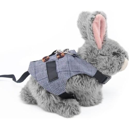 Adjustable Soft Rabbit Vest Harness Leash Suit Suspenders Gentleman Dress Walking Escape Proof Harness for Puppy Cat Small Pets
