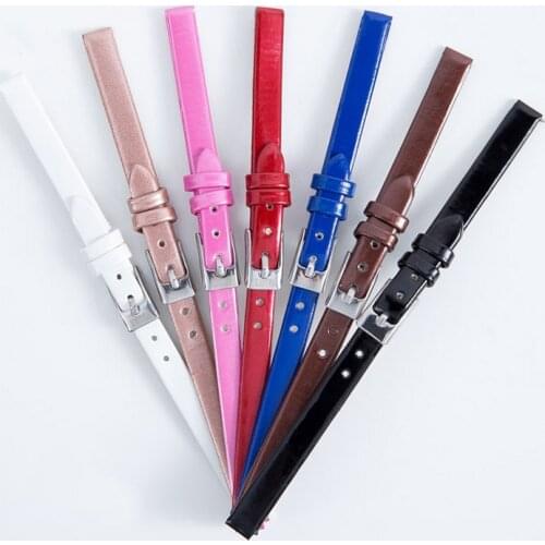 High Quality Genuine Leather Watchband New Trendy Women Watch Accessories 8mm Width Thin Watch Strap Wrist Belt With Pin Buckle