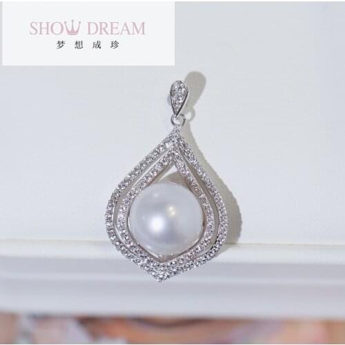 SHOWDREAM 925 Silver Zircon Natural Seawater Pearl fashion silver pearl Pendant