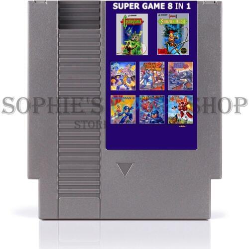 Super Game 8 In 1 Free Region Game Card For 72 Pin 8 Bit Game Player