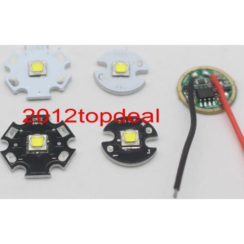 Cree XML2 XM-L2 T6 10W High Power LED Emitter Cool White 12mm 14mm 16mm 20mm Black or White PCB + DC3.7V 2.5A Driver