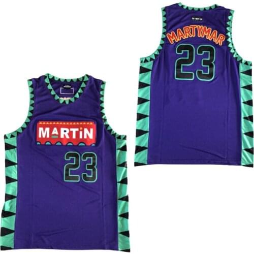 BG basketball jerseys MARTIN 23 MARTYMAR jersey Embroidery sewing Outdoor sportswear Hip-hop culture movie purple summer