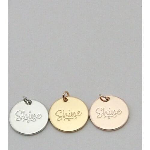 Unique Delicate Disc Shine Engraved Pendant Custom Charm Pendant Jewelry Accessories