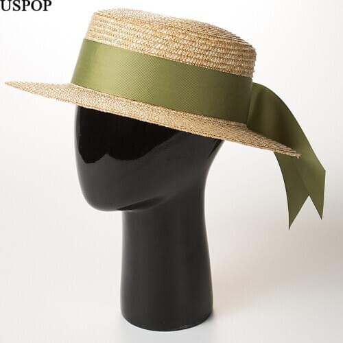 USPOP 2021 New Swallowtail bowknot straw hat Beach sun shade Natural straw sun hats