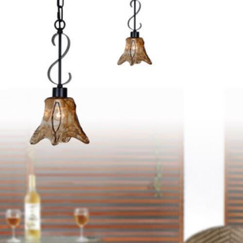 Loft vintage glass pendant light wrought iron antique dining-room droplight lighting