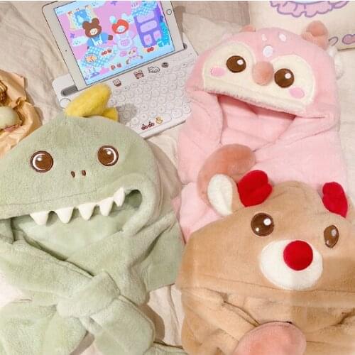 Winter creative dinosaur elk hooded plush warm scarf hat J03