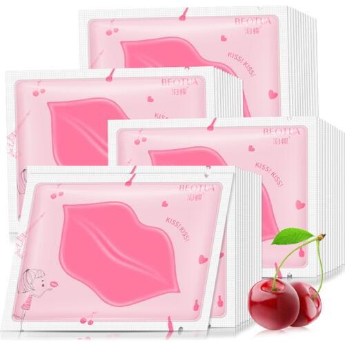 100Pcs BEOTUA Collagen Lip Plumper Moisturizing Essence Lip Care Pads Anti Aging Wrinkle Skin Care Beauty Lip Mask Cosmetics