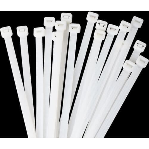 1000 Pcs 3x100mm White Black Self-locking Plastic Nylon Cable Ties Wire Zip Tie