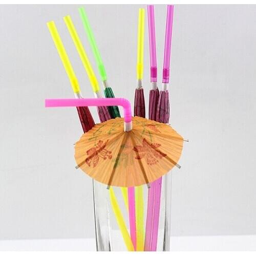 2018 new 1000Pcs Mixed Hawaiian Hula Beach Party Cocktail Umbrella Parasol Drinking Straws Drinkware lin3772