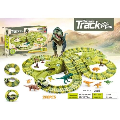 360PCS Dinosaur Set Railway Toy Car Track Flexible Track Race Car Magic Track Electric Car Toys For Boys 4 Years Gift